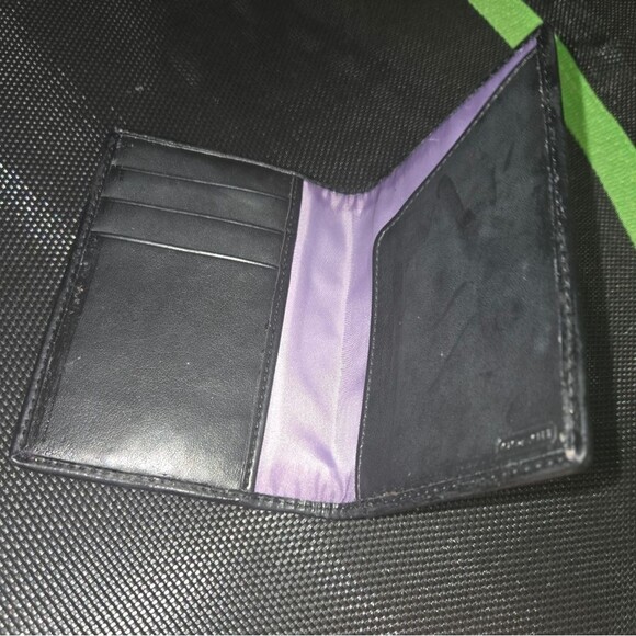 Coach black/Purple/Silver Signature C Passport Case/Wallet - Picture 3 of 4
